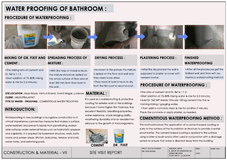 Cementitious Waterproofing Process | PDF