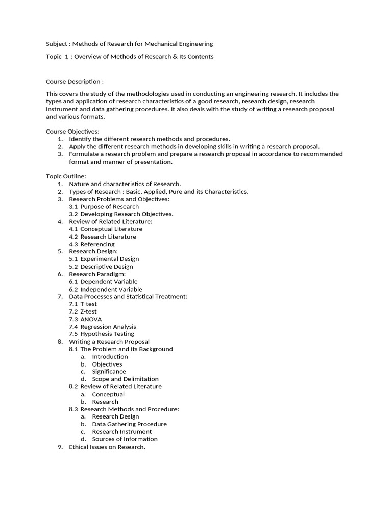 Research Methods in Mechanical Engineering | PDF