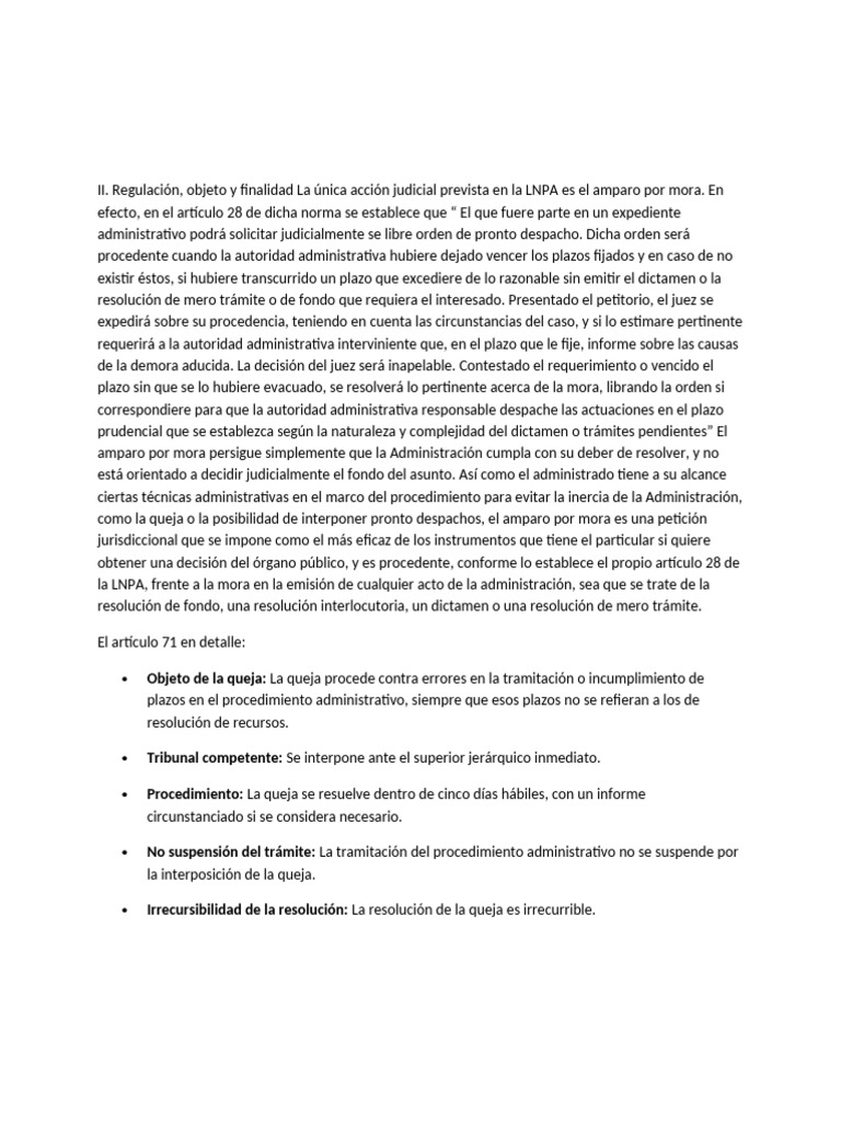 Amparo por Mora en la Administración | PDF | Justicia | Crimen y violencia