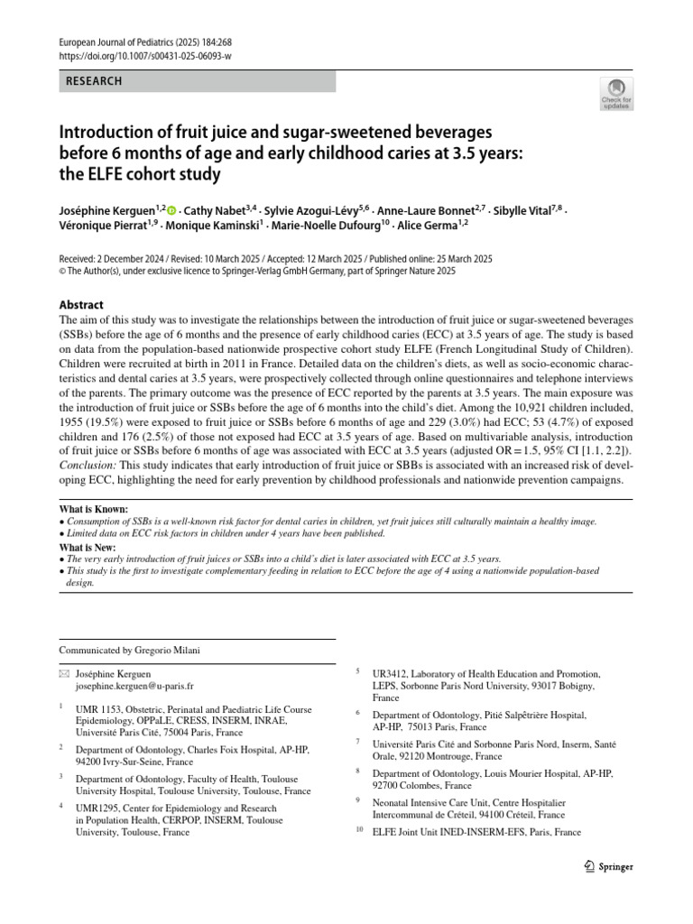 Introduction of Fruit Juice and Sugar Sweetened Beverages | PDF ...