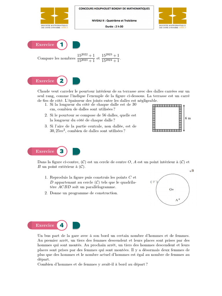Exercices de mathématiques variés | PDF
