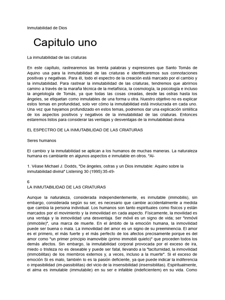 Inmutabilidad divina | PDF | Tomás de Aquino | Comprensión