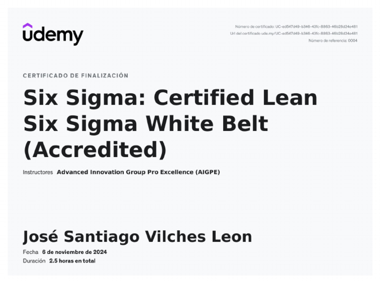 Six Sigma Certified Lean Six Sigma White Belt (Accredited) | PDF