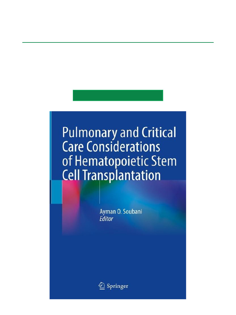 Pulmonary and Critical Care Considerations of Hematopoietic Stem Cell ...
