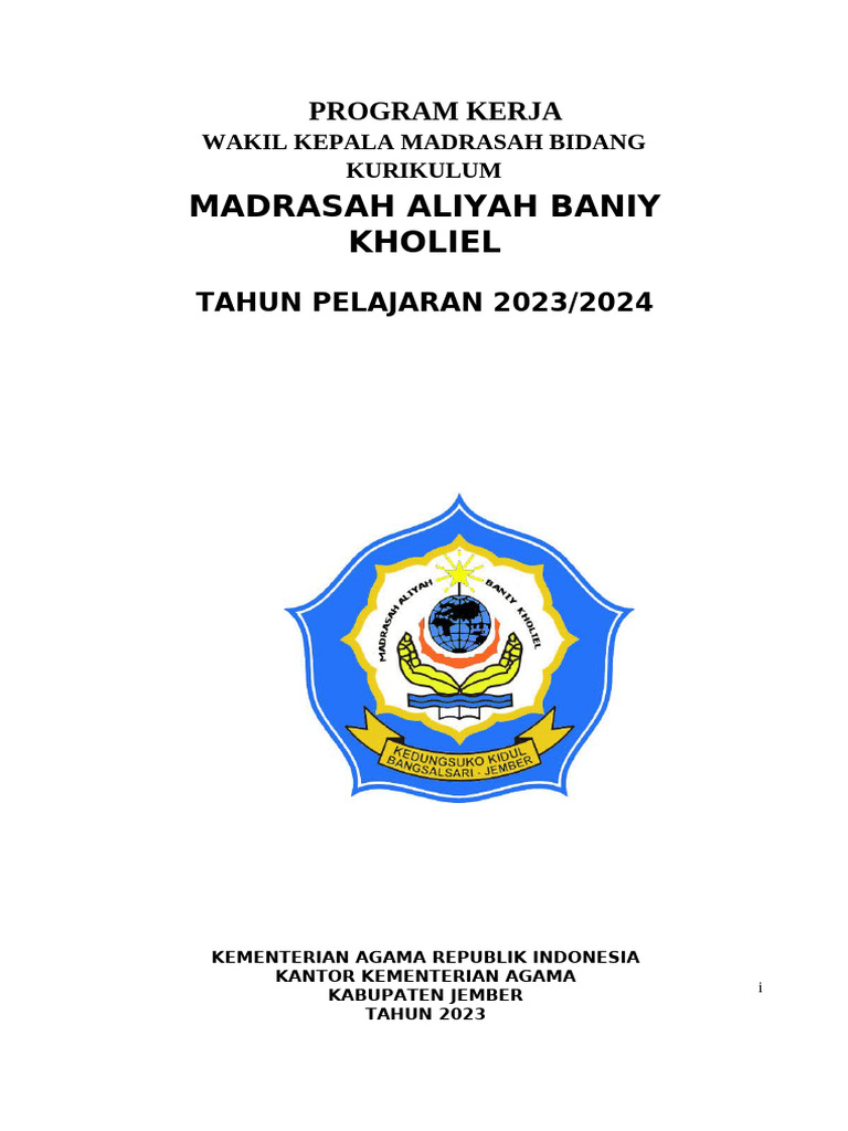 Program Kerja Wakamad Kurikulum 2023/2024 | PDF