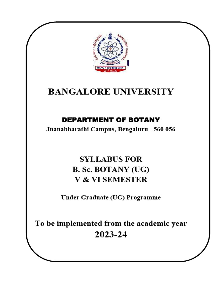 B.Sc. Botany Syllabus for V & VI Semesters | PDF | Endoplasmic ...