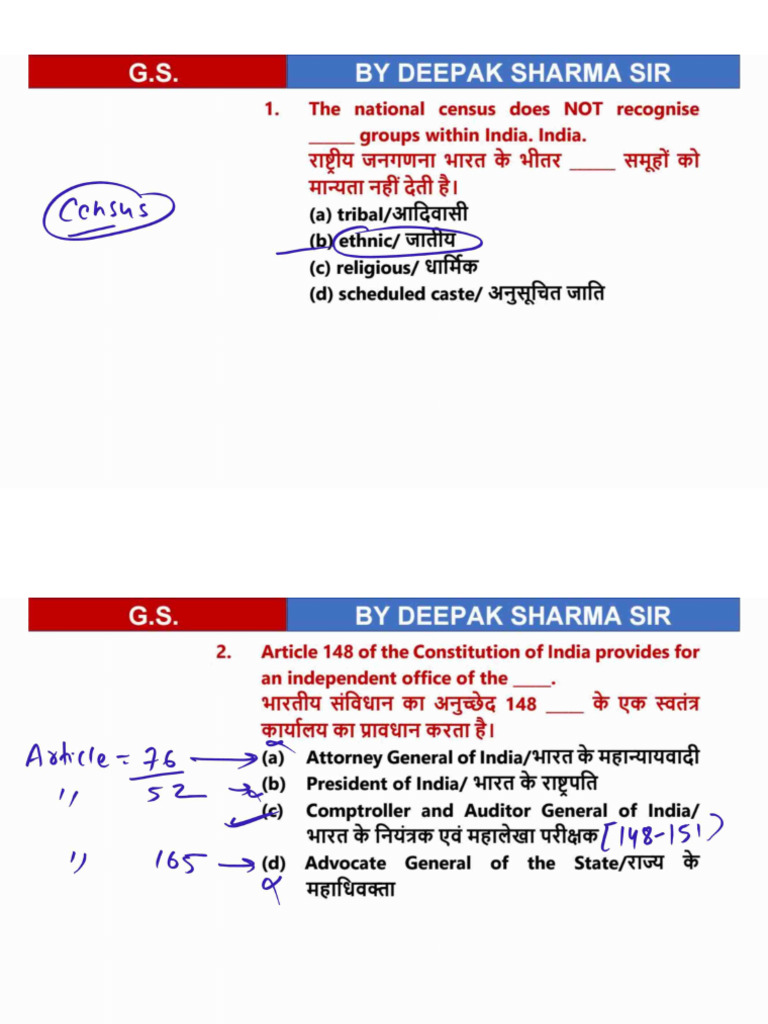 G.S. Mock Test 9 by Deepak Sharma Sir | PDF