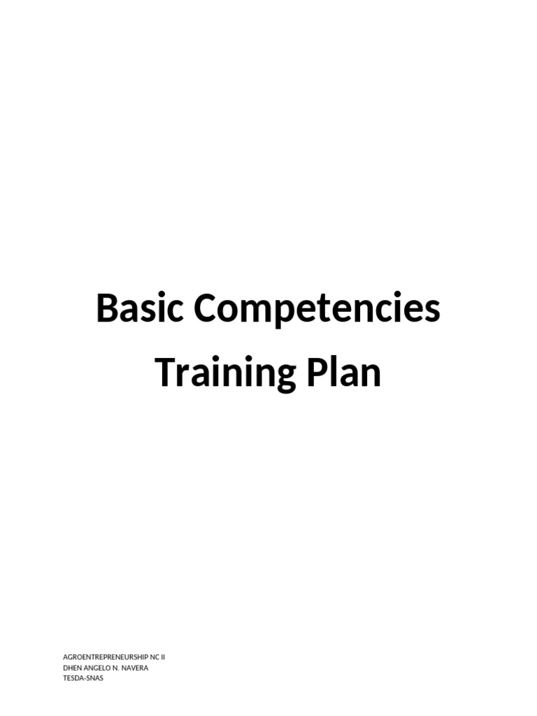 Training Plan in AE NC II | PDF | Occupational Safety And Health ...
