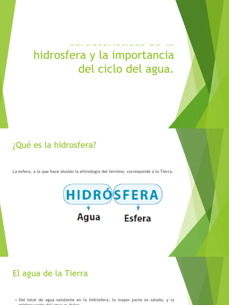 Características de la hidrosfera terrestre | PDF | Agua | El ciclo del agua