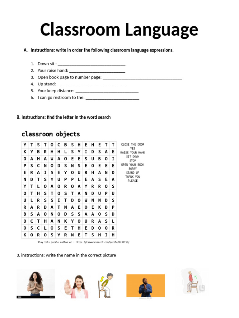 classroom language activity | PDF