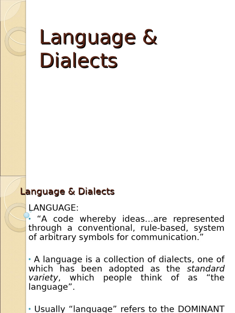 Language & Dialect | PDF | Dialect | English Language