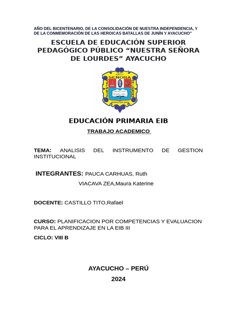 Expo Pcea - Viacava Pauca | PDF | Evaluación | Planificación