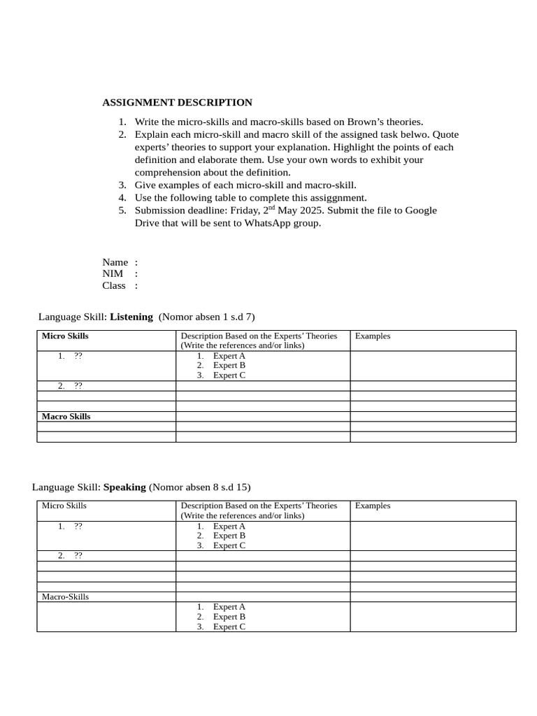 Lang - Assessment - ASSIGNMENT DESCRIPTION | PDF | Human Communication ...