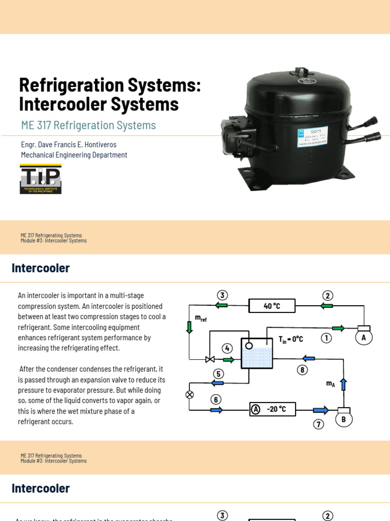 Intercooler Systems in Refrigeration | PDF | Temperature ...