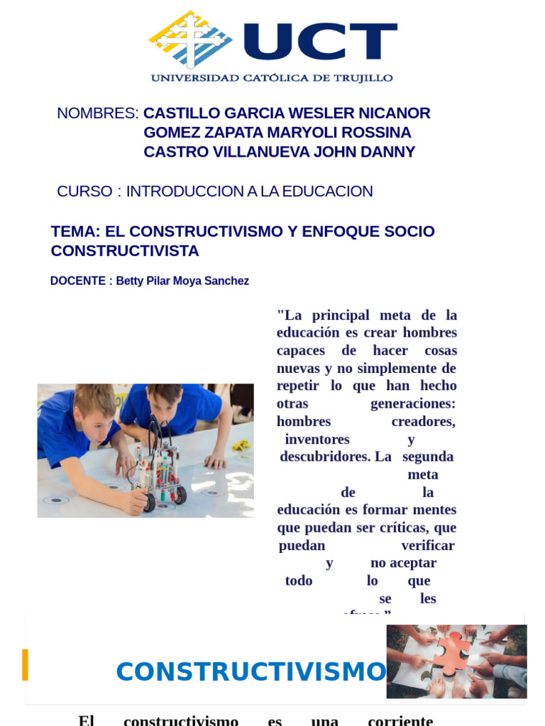 Constructivismo y Socio-constructivismo en Educación | PDF ...