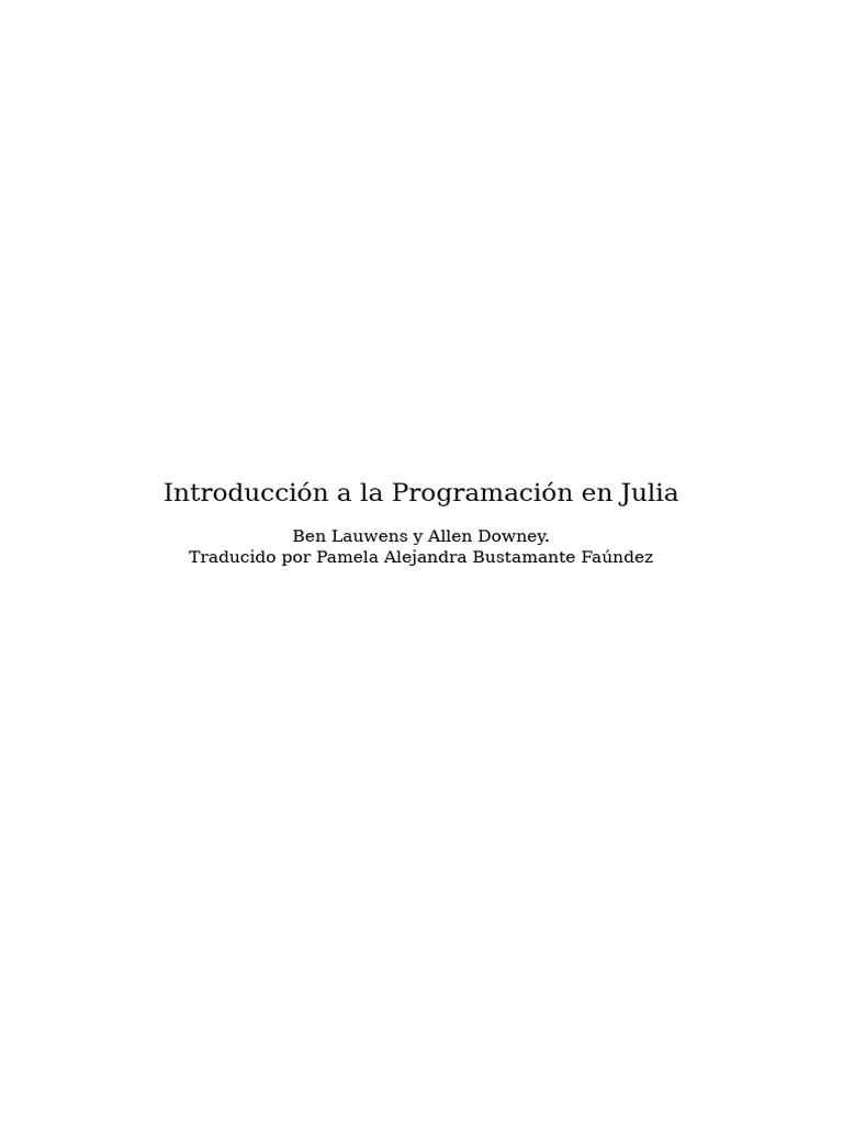 Intro A Julia | PDF | Lenguaje de programación | Programa de computadora