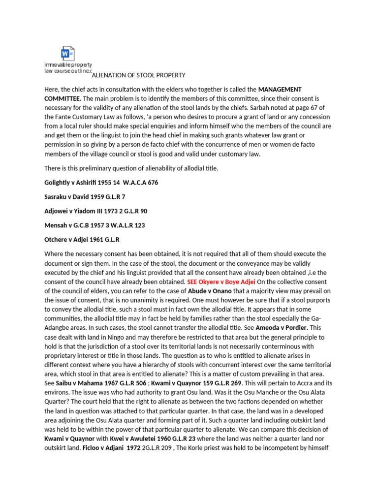 Sasraku v David: Stool Property Rights | PDF | Legal Liability ...