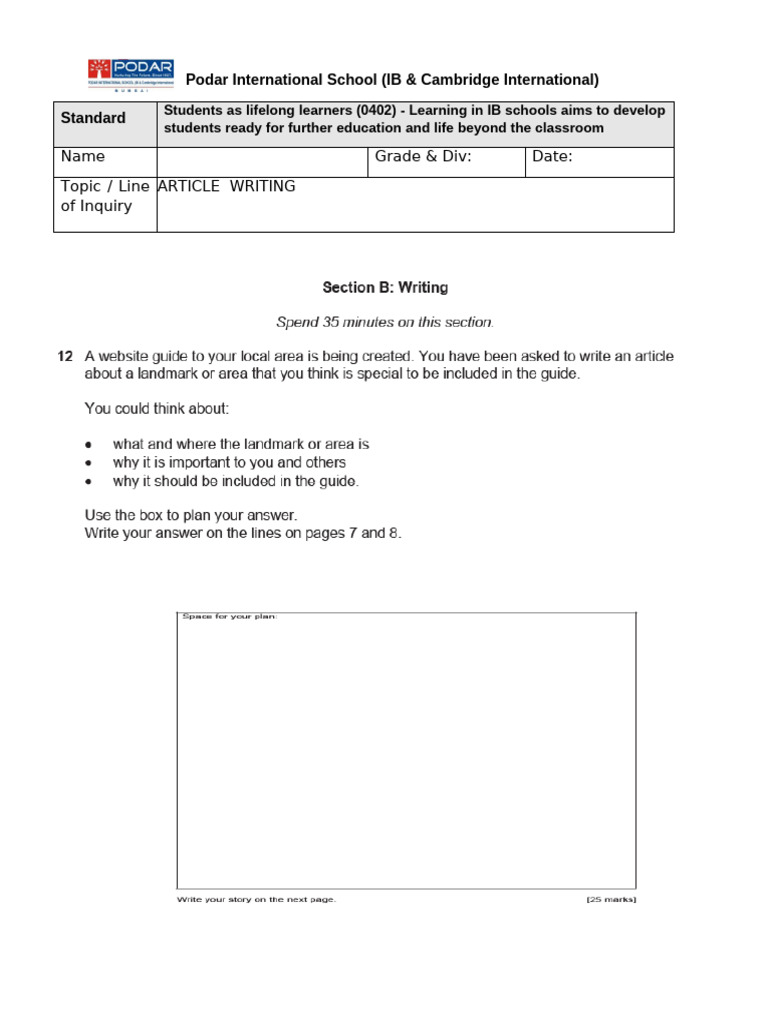 4) Article Writing | PDF