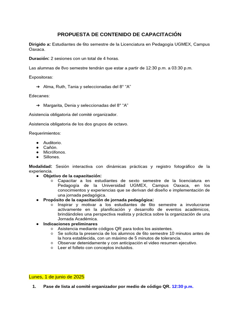 Propuesta de Contenido de Capacitación | PDF | Enseñando | Gestión de ...