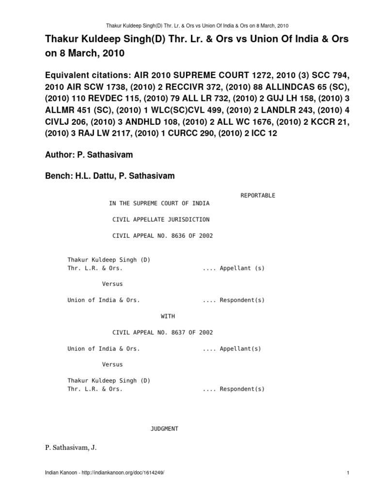 Supreme Court Ruling on Land Compensation | PDF | Market Value