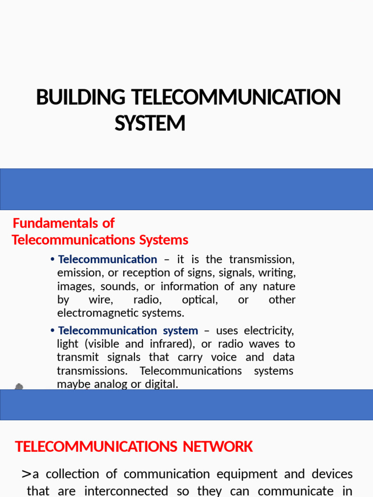 Building Telecommunication Systems | PDF | Transmission Medium ...