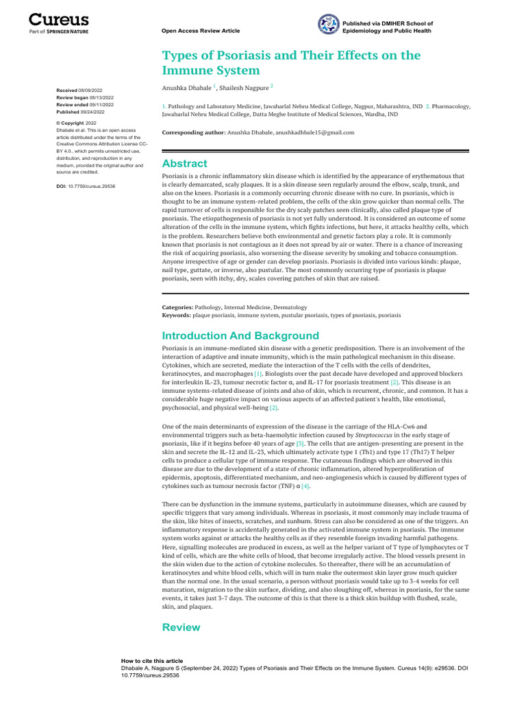 Types of Psoriasis and Immune Effects | PDF | Psoriasis | Arthritis