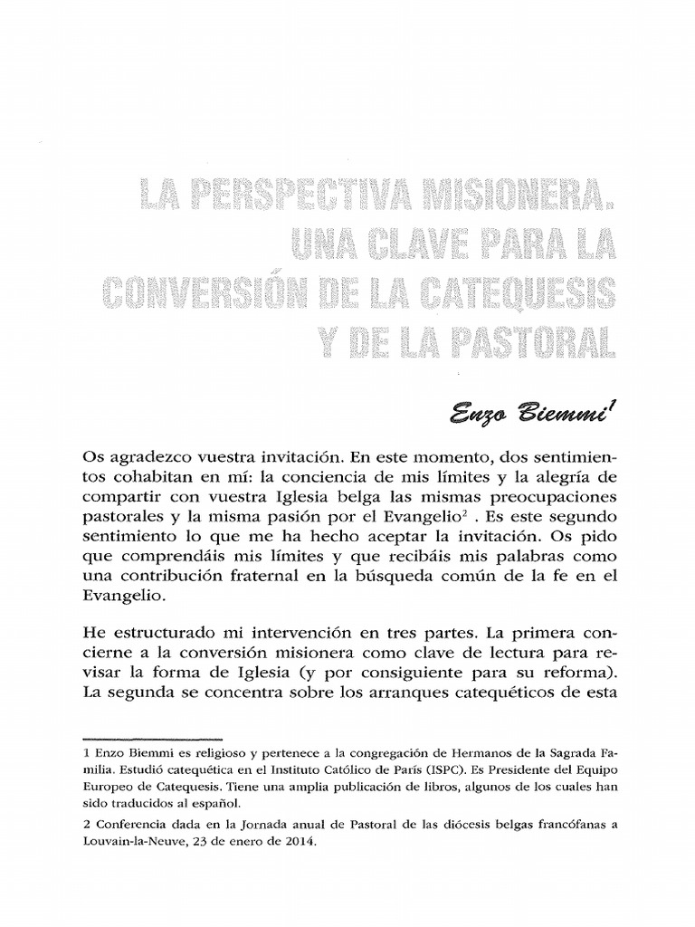 Conversión Misionera en la Iglesia Actual | PDF | Evangelización ...