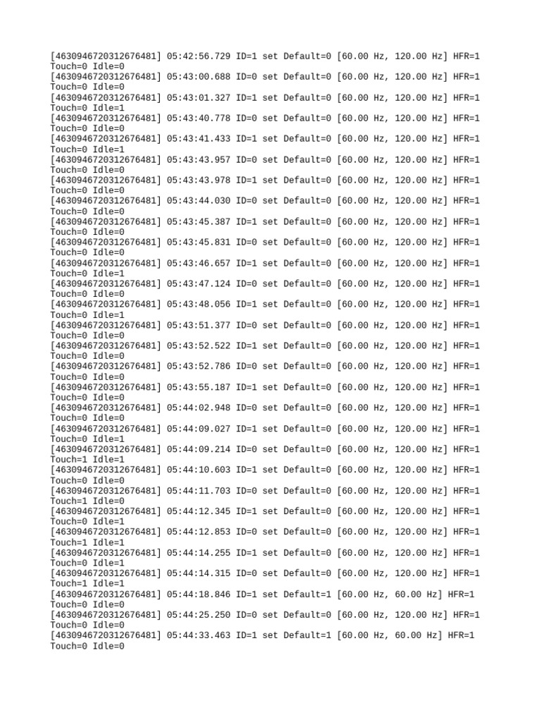 Device Idle and Touch Status Logs | PDF