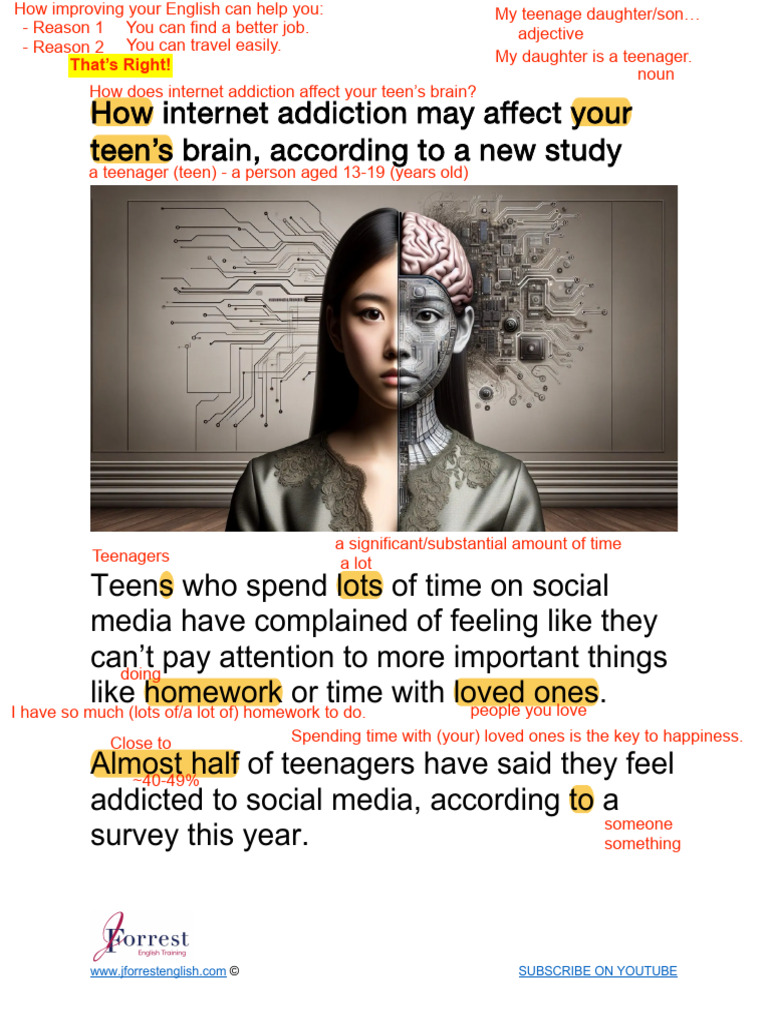 Impact of Internet Addiction on Teens' Brains | PDF | English Language ...