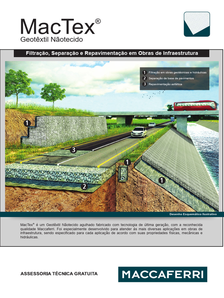 MacTex®: Geotêxtil para Infraestrutura | PDF | Filtragem