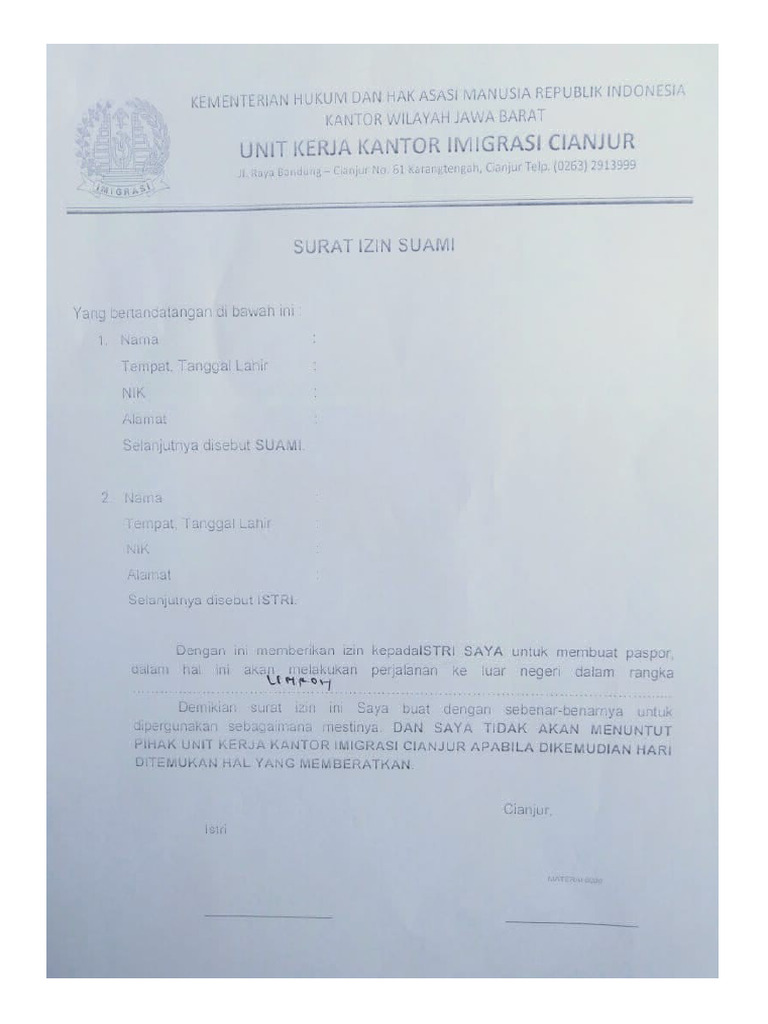 Surat Izin Umroh | PDF