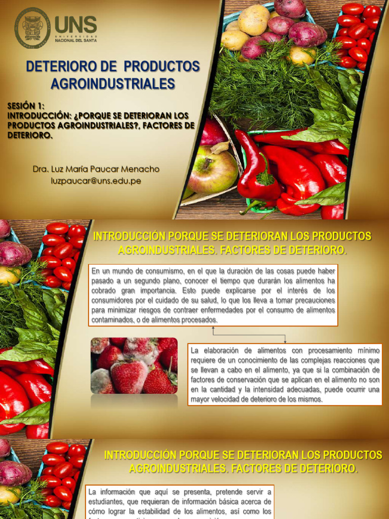 Factores del Deterioro en Alimentos Agroindustriales | PDF | Alimentos ...