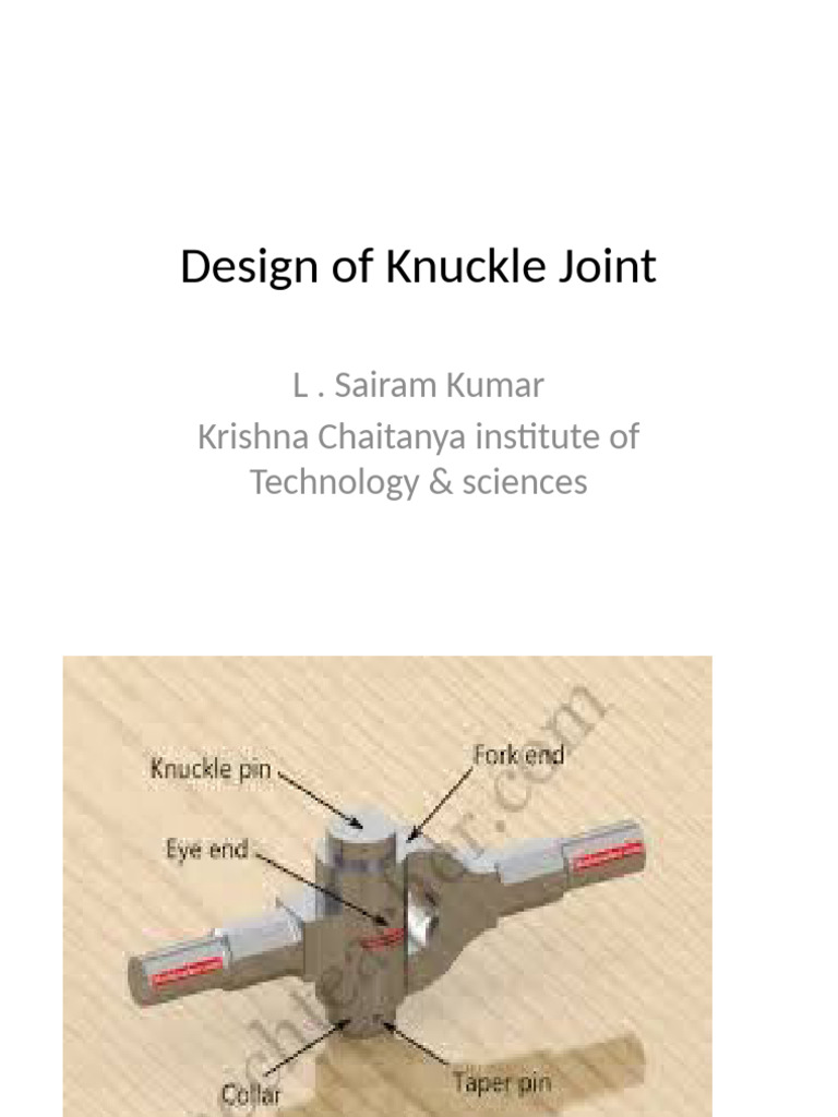 Knuckle Joint Design Specifications | PDF