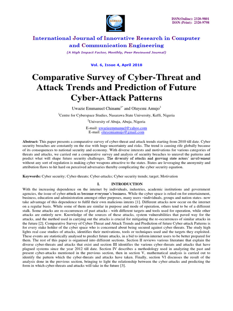 Cyber-Threat and Attack Trends and Prediction of Future Cyber-Attack ...