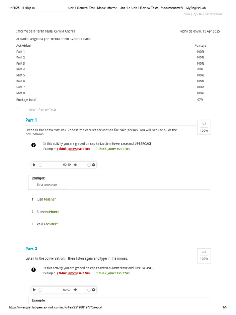 Unit 1 Review Test Results Summary | PDF | Letter Case | Symbols
