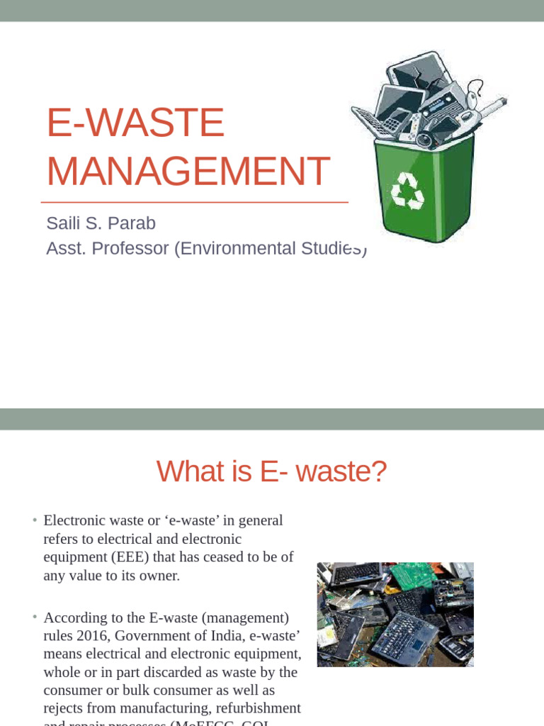 E Waste Management | PDF | Electronic Waste | Waste