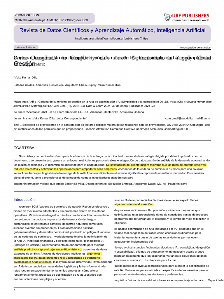 Optimización de Rutas con IA en SCM | PDF | Inteligencia artificial ...