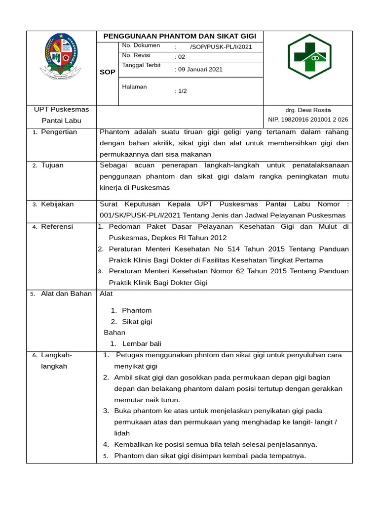 Panduan Penggunaan Phantom dan Sikat Gigi | PDF