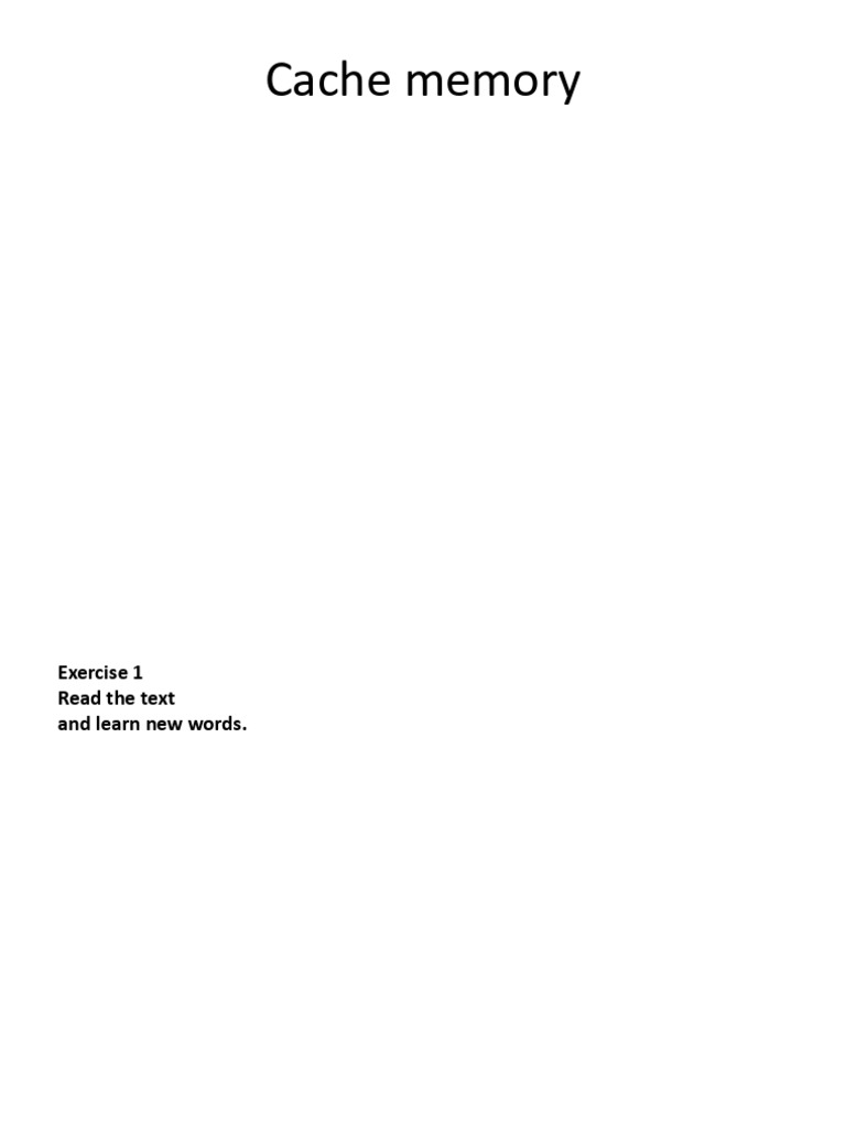 Cache Memory Pdf