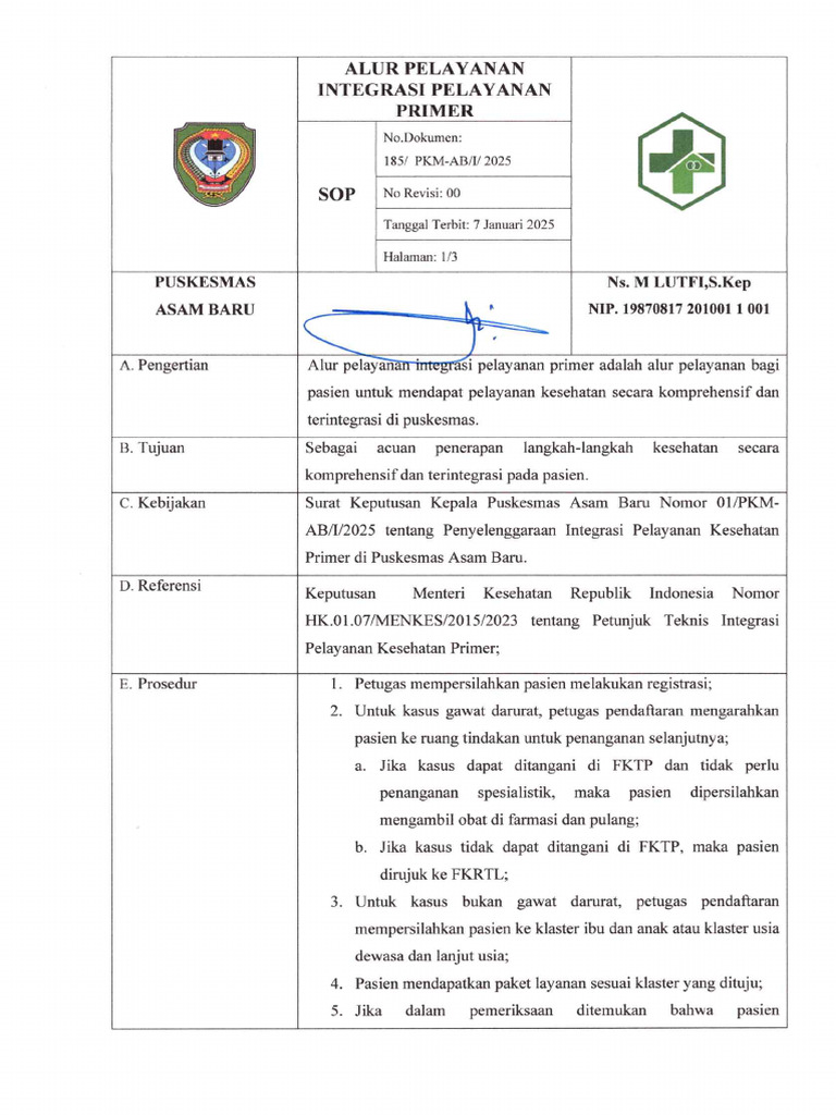 Sop Alur Pelayanan Ilp | PDF