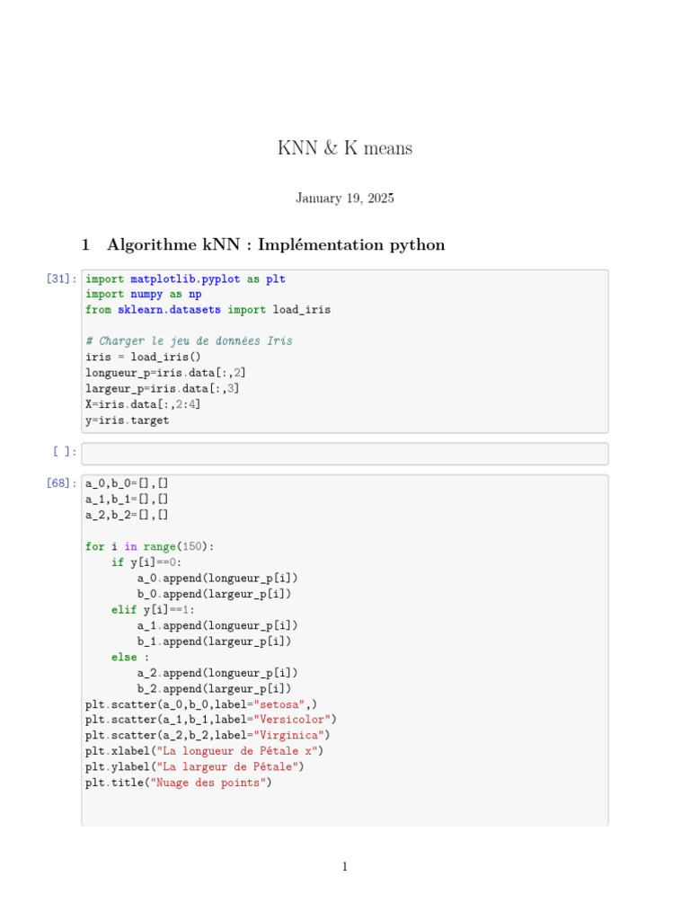 KNN and K-Means Python Implementation | PDF