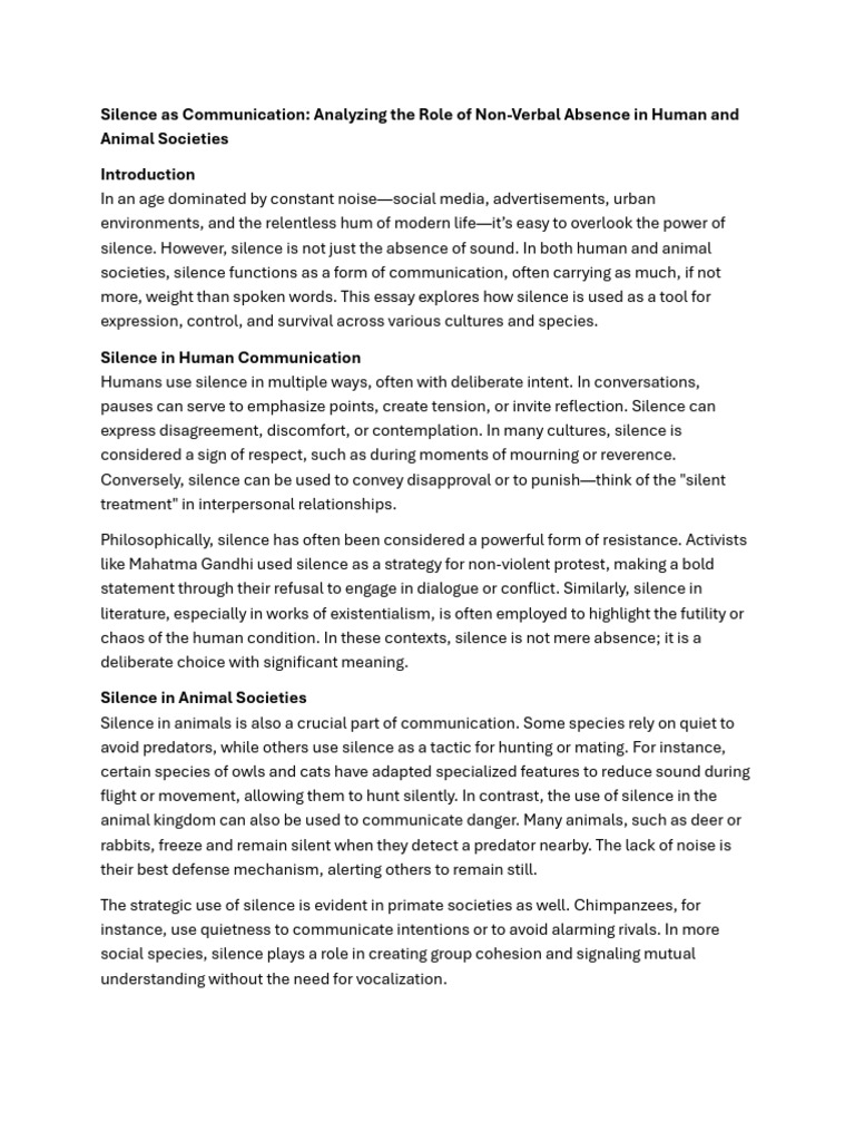 The Power of Silence in Communication | PDF | Silence | Communication