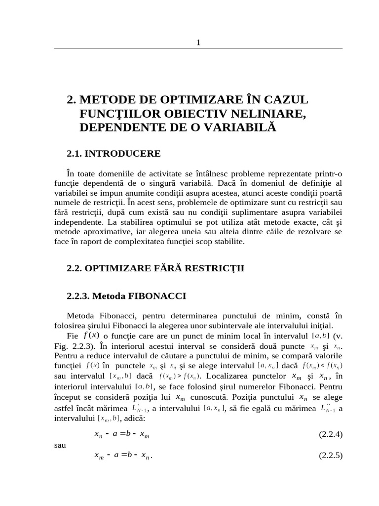 Optimizarea Functiilor Fara Restrictii Cu Ajutorul Functiilor ...