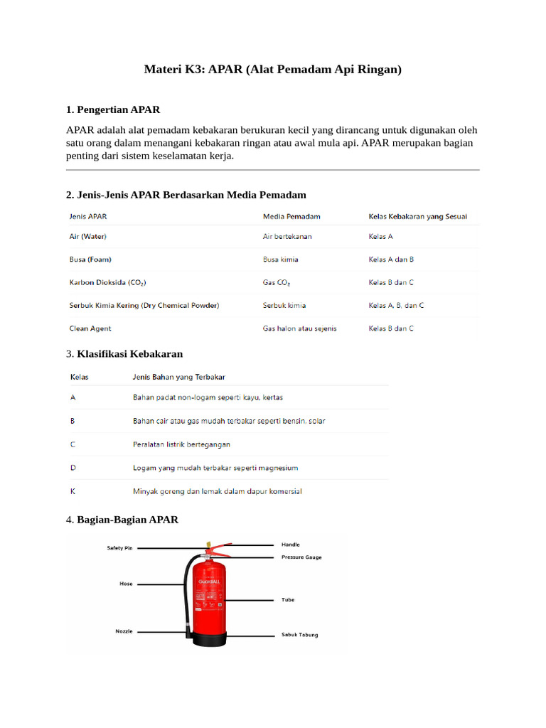 Panduan Penggunaan APAR yang Efektif | PDF