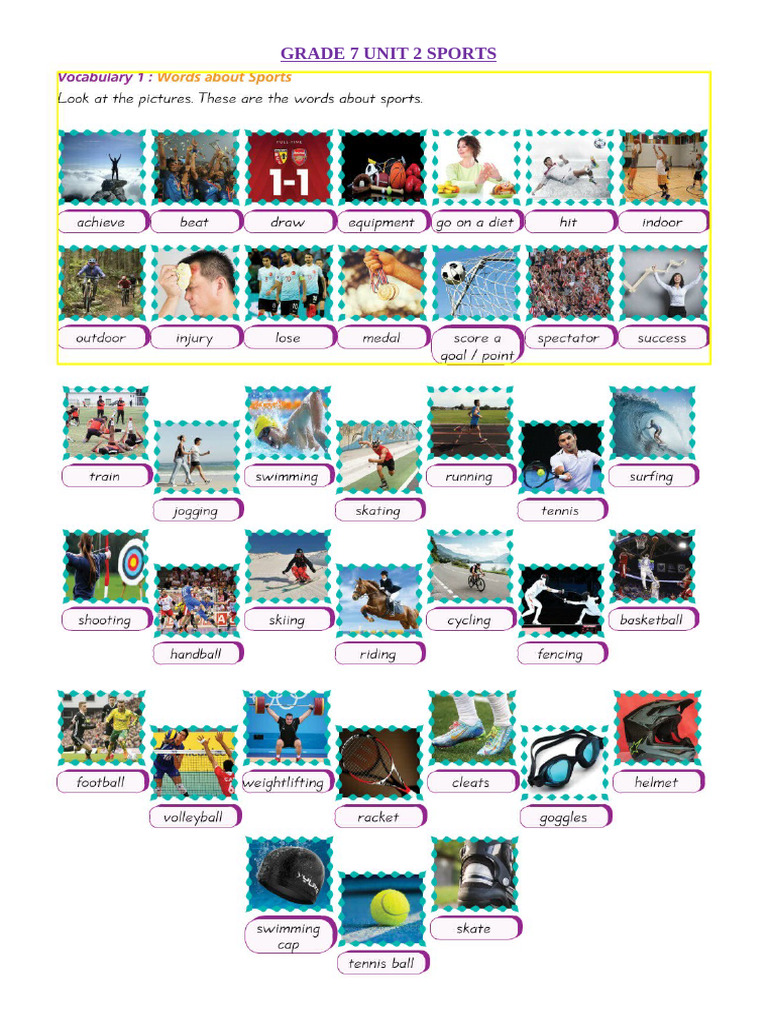 7 Sinif Unit 2 Sports Konu Etkinlik Ve Alistirmacevapli 58205 | PDF