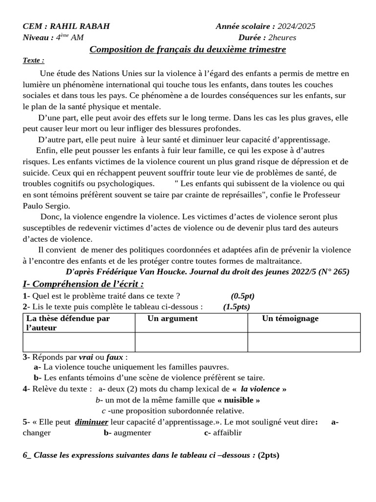 Violence contre les enfants : enjeux et solutions | PDF | La violence ...