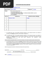VGM Declaration Form Template | PDF
