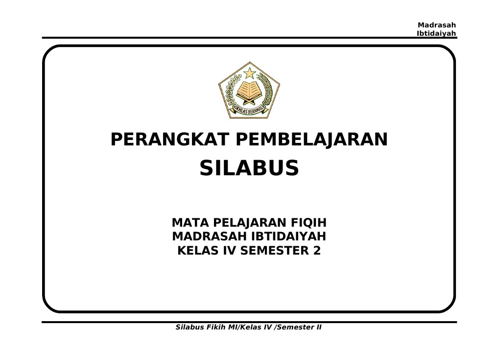 Silabus Fiqih Kelas 4 Smt 2