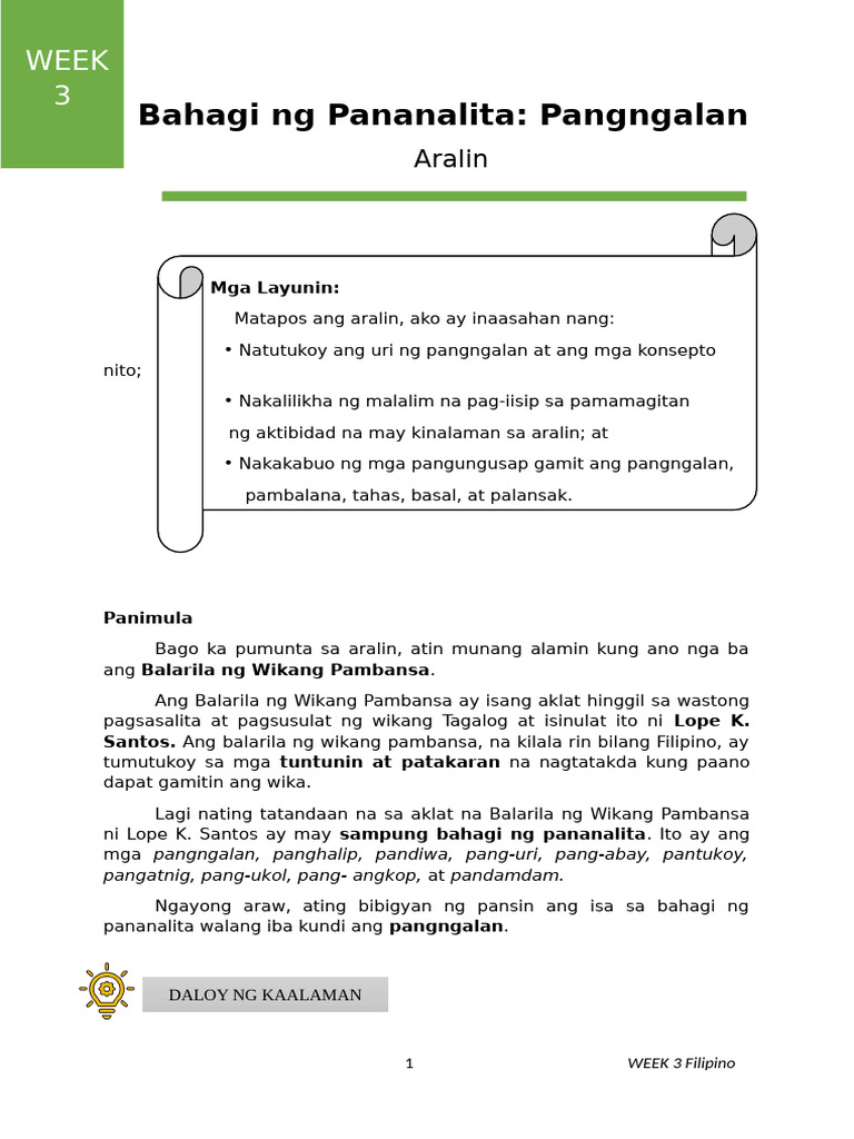 Learning Activities Filipino | PDF