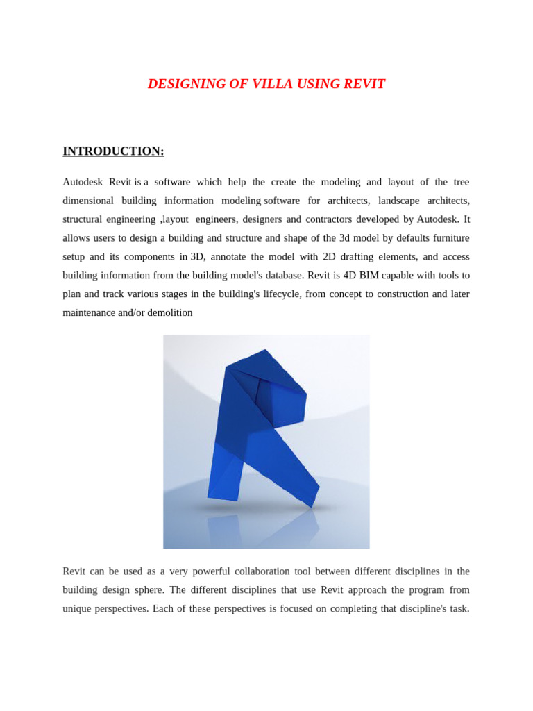 Villa Design Guide Using Revit | PDF | Autodesk Revit